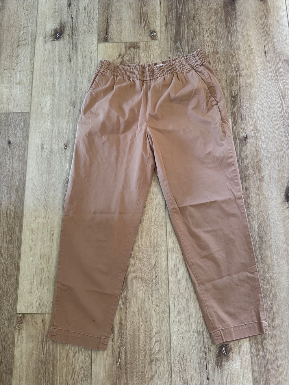 Everlane Women's Rust-Tan Elastic Waist Cotton Pants